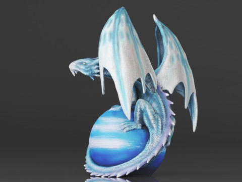 Urbalabs Large Dragon Figurines Statue Elemental Medieval Decor Fairy Decorations Collectible Mythic 3D Print Model