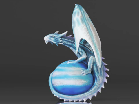 Urbalabs Large Dragon Figurines Statue Elemental Medieval Decor Fairy Decorations Collectible Mythic 3D Print Model