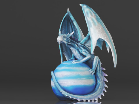 Urbalabs Large Dragon Figurines Statue Elemental Medieval Decor Fairy Decorations Collectible Mythic 3D Print Model