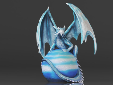 Urbalabs Large Dragon Figurines Statue Elemental Medieval Decor Fairy Decorations Collectible Mythic 3D Print Model