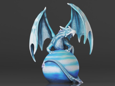 Urbalabs Large Dragon Figurines Statue Elemental Medieval Decor Fairy Decorations Collectible Mythic 3D Print Model
