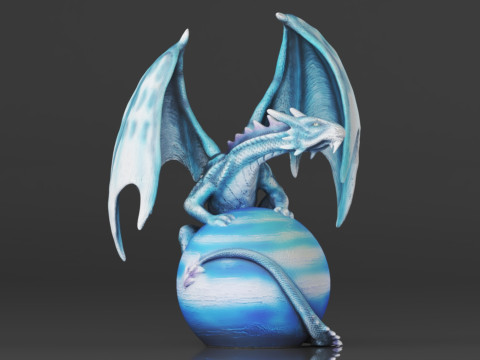 Urbalabs Large Dragon Figurines Statue Elemental Medieval Decor Fairy Decorations Collectible Mythic 3D Print Model