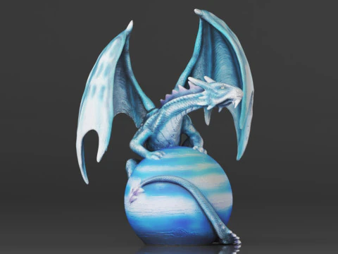 Urbalabs Large Dragon Figurines Statue Elemental Medieval Decor Fairy Decorations Collectible Mythic 3D Print Model
