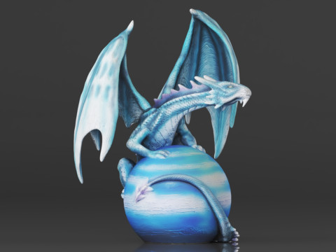 Urbalabs Large Dragon Figurines Statue Elemental Medieval Decor Fairy Decorations Collectible Mythic 3D Print Model