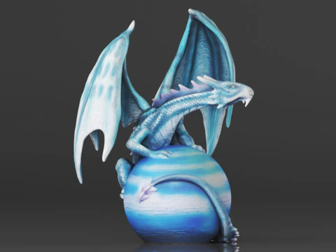 Urbalabs Large Dragon Figurines Statue Elemental Medieval Decor Fairy Decorations Collectible Mythic 3D Print Model
