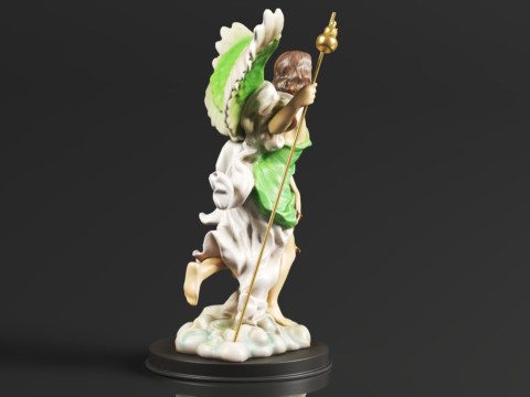 Ebros Catholic Church Archangel of The Angelic Council Saint Raphael with Healing Staff Colorful Sta 3D Print Model