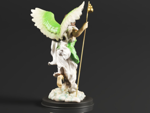 Ebros Catholic Church Archangel of The Angelic Council Saint Raphael with Healing Staff Colorful Sta 3D Print Model