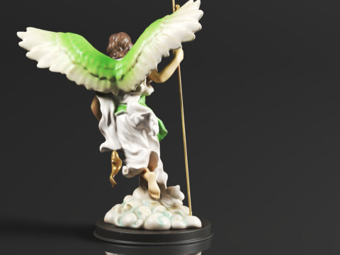 Ebros Catholic Church Archangel of The Angelic Council Saint Raphael with Healing Staff Colorful Sta 3D Print Model
