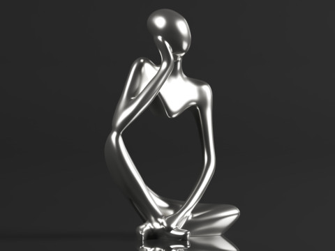 Trycooling Thinker Statue Resin Abstract Sculpture Thinker Man Statue Modelo de impresión 3D