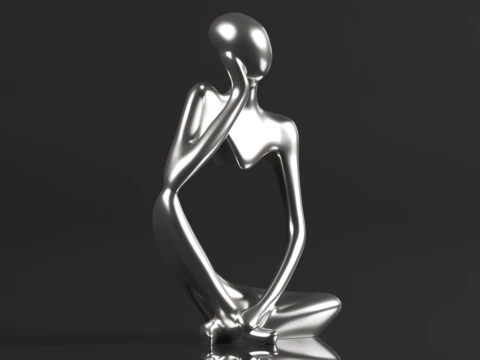 Trycooling Thinker Statue Resin Abstract Sculpture Thinker Man Statue 3D Print Model