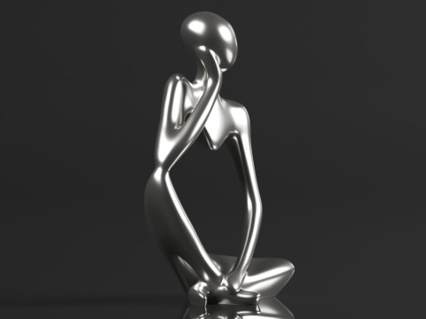 Trycooling Thinker Statue Resin Abstract Sculpture Thinker Man Statue 3D-printmodel