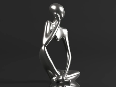Trycooling Thinker Statue Resin Abstract Sculpture Thinker Man Statue 3D Print Model