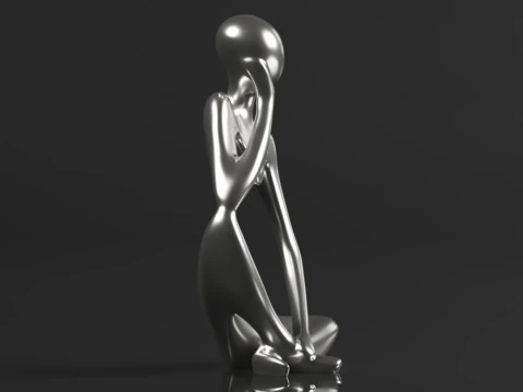 Trycooling Thinker Statue Resin Abstract Sculpture Thinker Man Statue 3D Print Model