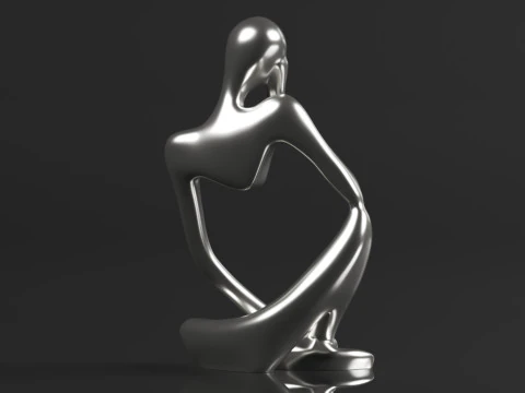 Trycooling Thinker Statue Resin Abstract Sculpture Thinker Man Statue 3D Print Model