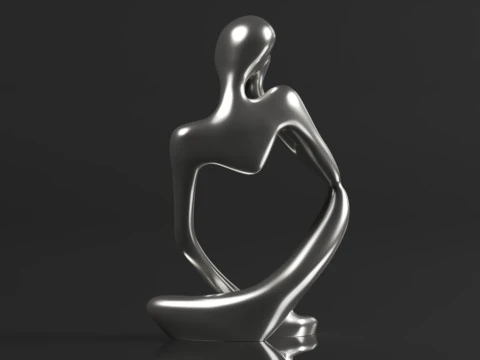 Trycooling Thinker Statue Resin Abstract Sculpture Thinker Man Statue 3D Print Model