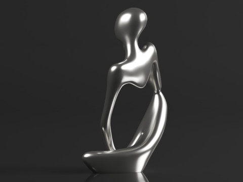 Trycooling Thinker Statue Resin Abstract Sculpture Thinker Man Statue 3D-printmodel