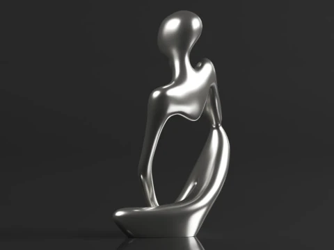Trycooling Thinker Statue Resin Abstract Sculpture Thinker Man Statue 3D Print Model