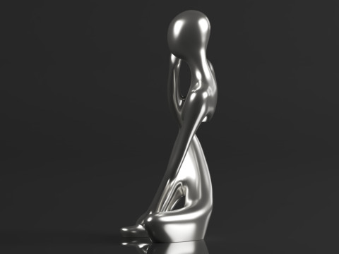 Trycooling Thinker Statue Resin Abstract Sculpture Thinker Man Statue 3D-printmodel