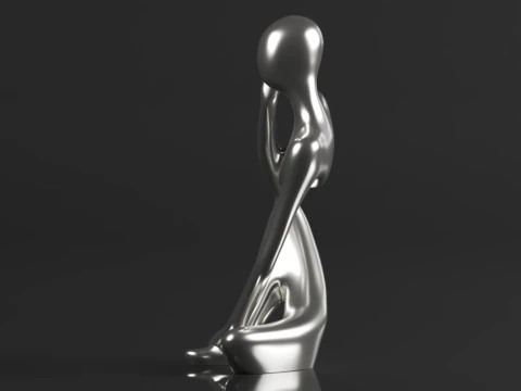 Trycooling Thinker Statue Resin Abstract Sculpture Thinker Man Statue 3D Print Model