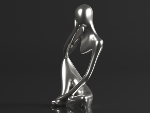 Trycooling Thinker Statue Resin Abstract Sculpture Thinker Man Statue 3D-printmodel