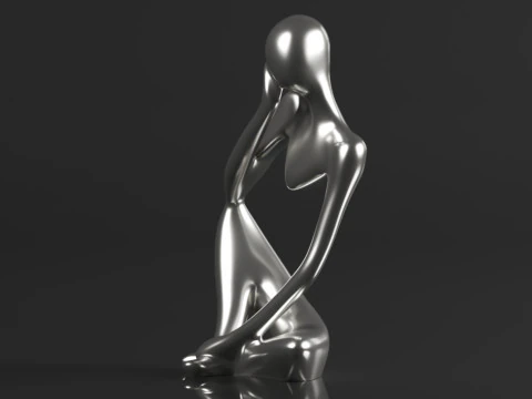 Trycooling Thinker Statue Resin Abstract Sculpture Thinker Man Statue 3D Print Model