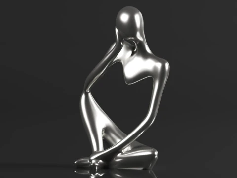 Trycooling Thinker Statue Resin Abstract Sculpture Thinker Man Statue 3D Print Model