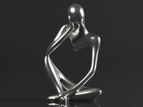 Trycooling Thinker Statue Resin Abstract Sculpture Thinker Man Statue 3D Print Model