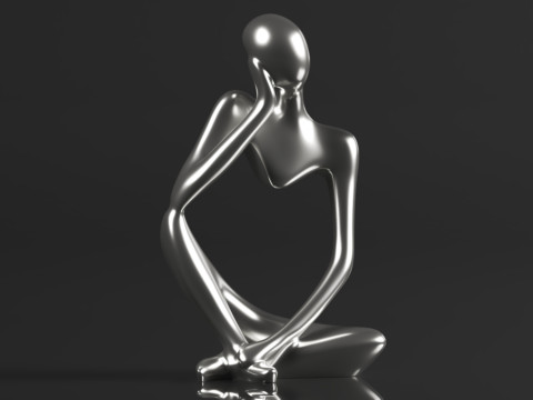 Trycooling Thinker Statue Resin Abstract Sculpture Thinker Man Statue 3D-printmodel
