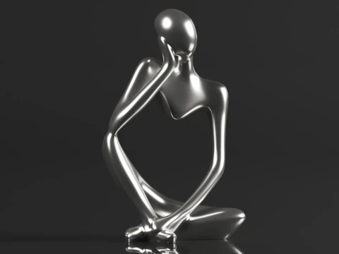 Trycooling Thinker Statue Resin Abstract Sculpture Thinker Man Statue 3D Print Model