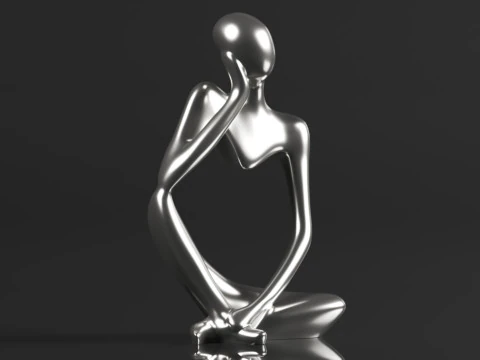 Trycooling Thinker Statue Resin Abstract Sculpture Thinker Man Statue 3D Print Model