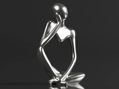Trycooling Thinker Statue Resin Abstract Sculpture Thinker Man Statue 3D Print Model