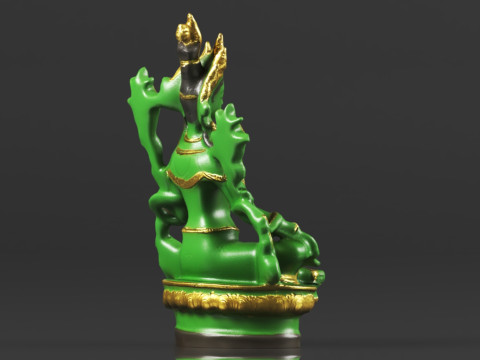 Tibet Tibetan Buddhism Statue Green Tara Buddha Statue Feng Shui Decoration Ornament 3D 프린트 모델