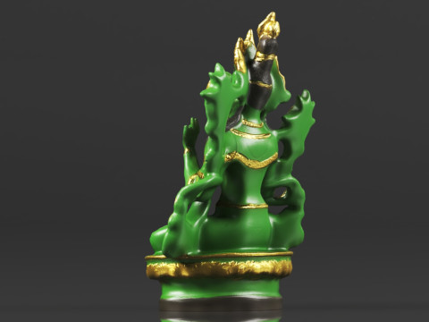 Tibet Tibetan Buddhism Statue Green Tara Buddha Statue Feng Shui Decoration Ornament 3D 프린트 모델