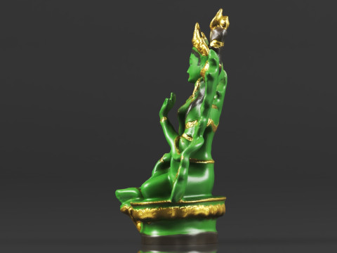 Tibet Tibetan Buddhism Statue Green Tara Buddha Statue Feng Shui Decoration Ornament 3D 프린트 모델
