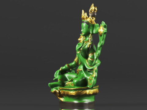 Tibet Tibetan Buddhism Statue Green Tara Buddha Statue Feng Shui Decoration Ornament 3D 프린트 모델
