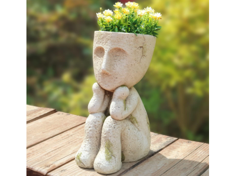 Aclema Head Planter Plant Flower Pots Unique Face Succulent Planters for Indoor Outdoor Plants 3D-Druckmodell