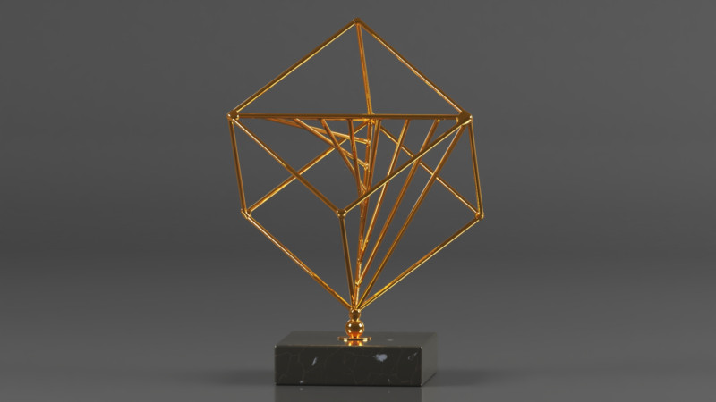 Art Amaze Abstract Figure Gold Decor Accent 3Dプリントモデル .c4d .max .obj .3ds .fbx .stl .blend 