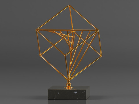 Art Amaze Abstract Figure Gold Decor Accent 3D Print Model