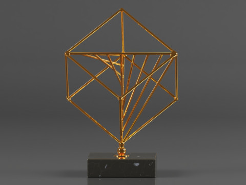 Art Amaze Abstract Figure Gold Decor Accent 3Dプリントモデル