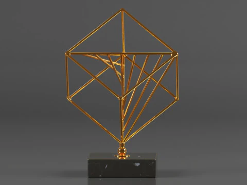 Art Amaze Abstract Figure Gold Decor Accent 3D Print Model