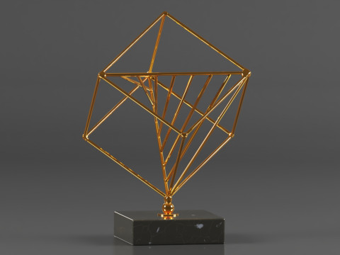 Art Amaze Abstract Figure Gold Decor Accent 3Dプリントモデル