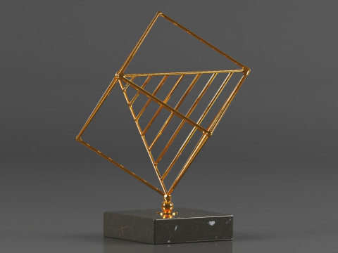 Art Amaze Abstract Figure Gold Decor Accent 3Dプリントモデル