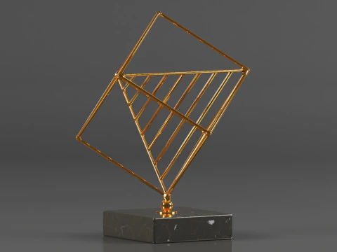 Art Amaze Abstract Figure Gold Decor Accent 3D Print Model