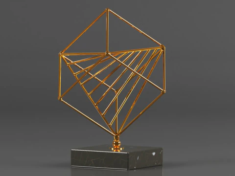 Art Amaze Abstract Figure Gold Decor Accent 3D Print Model