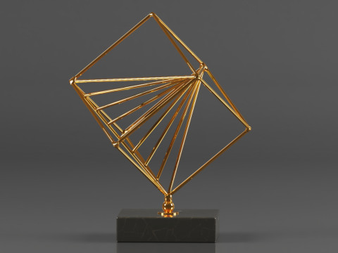 Art Amaze Abstract Figure Gold Decor Accent 3Dプリントモデル