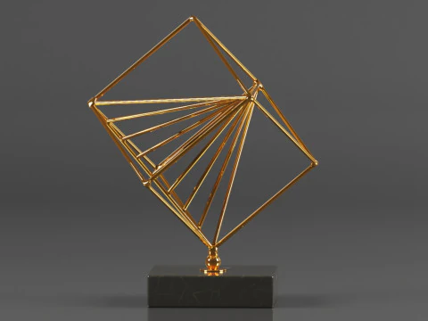 Art Amaze Abstract Figure Gold Decor Accent 3D Print Model