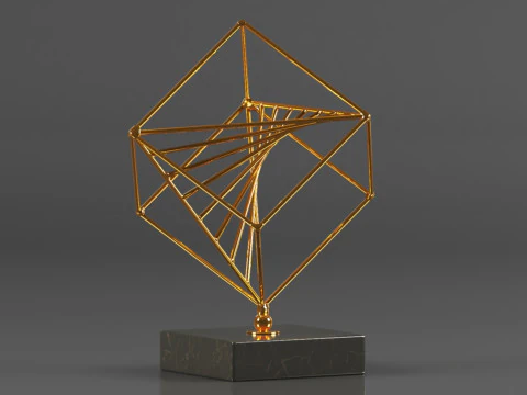 Art Amaze Abstract Figure Gold Decor Accent 3D Print Model