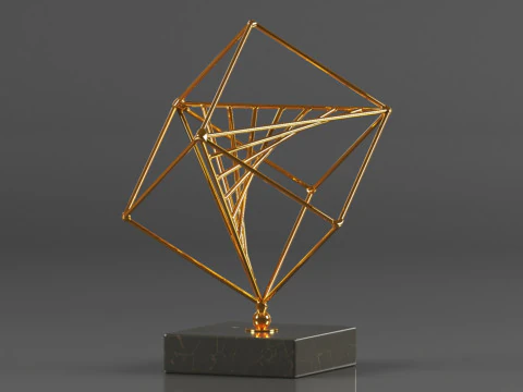 Art Amaze Abstract Figure Gold Decor Accent 3D Print Model
