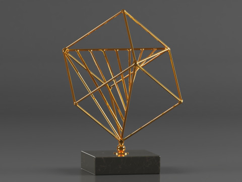 Art Amaze Abstract Figure Gold Decor Accent 3Dプリントモデル