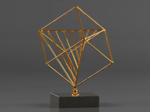 Art Amaze Abstract Figure Gold Decor Accent 3D Print Model